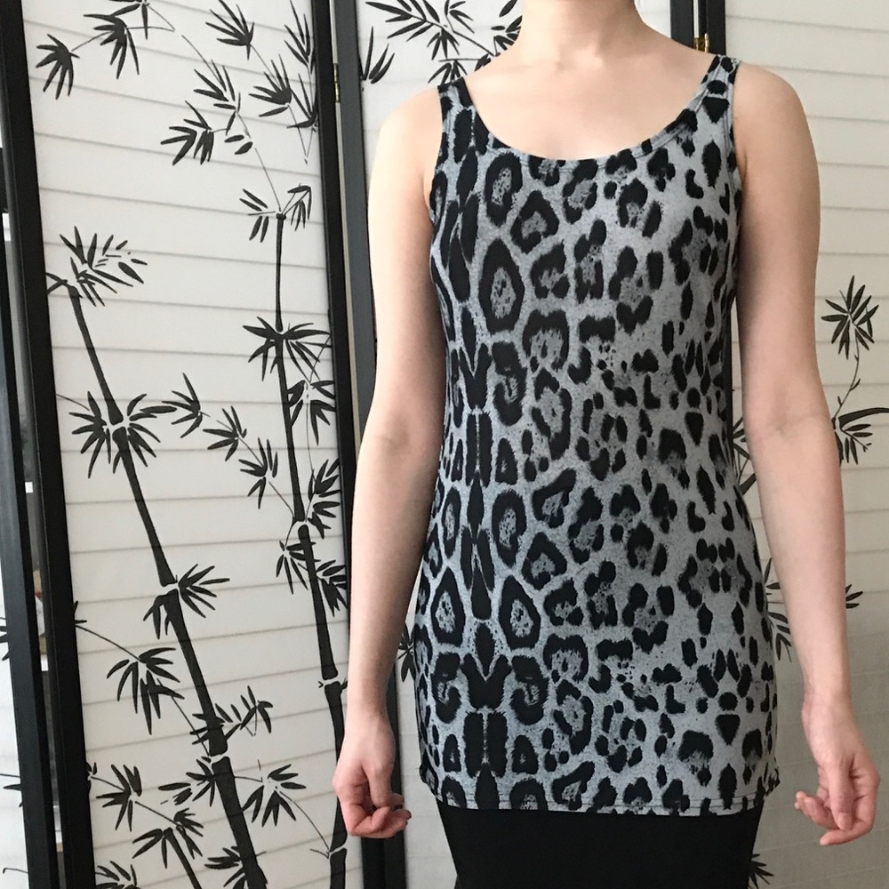 Long Tank Top Leopard Print